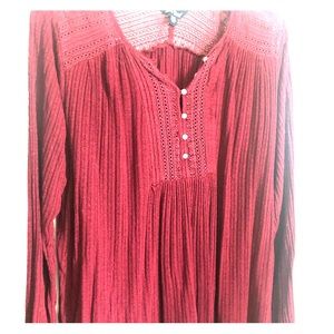 Maroon Knit Sweater Top